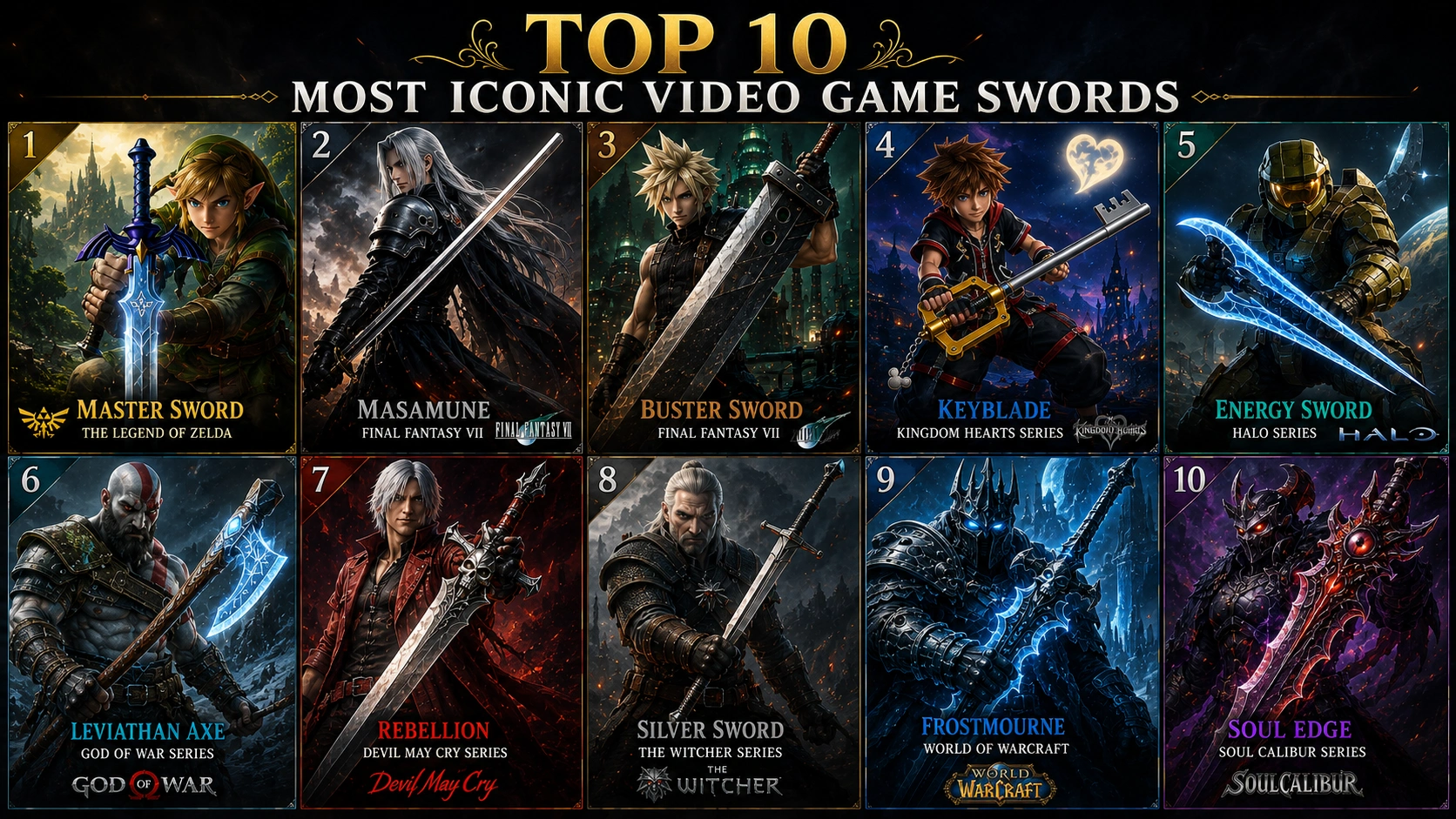 Top 10 Most Iconic Video Game Swords of All Time
