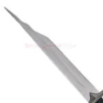 Close-up of the polished stainless steel blade on The Broken Shards of Narsil Sword Replica from Lord of the Rings, showcasing its detailed craftsmanship