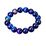 Blue Tiger Eye Natural Stone Stretch Beaded Bracelet