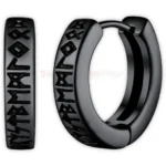 Vintage Viking Rune Hoop Earrings for Unisex Wear