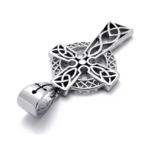 Celtic Cross Necklace & Chain Pendant Silver FC Irish Viking Stainless Steel