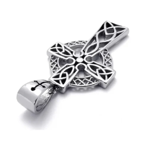 Celtic Cross Necklace & Chain Pendant Silver FC Irish Viking Stainless Steel