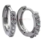 Women's 925 Sterling Silver Crystal Hoop Earrings