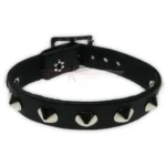 Gothic Black Leather Cone Stud Cuff Bracelet