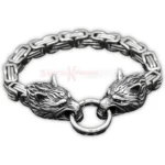 Men Fenrir Wolf Head Viking Chain Bracelet