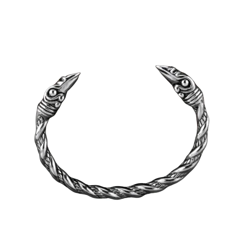 Stainless Steel Viking Crow Head Twisted Cuff Bracelet Viking Crow Head Twisted Cuff Bracelet