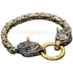 Men Fenrir Wolf Head Viking Chain Bracelet