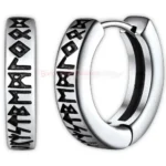 Vintage Viking Rune Hoop Earrings for Unisex Wear