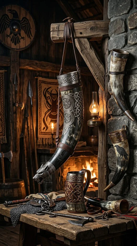 Viking Horns in the Medieval Room