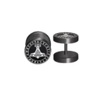 Norse Thor Hammer Black Round Stud Earrings