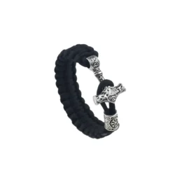 Black Paracord Thor’s Hammer Viking Bracelet