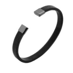 Unisex Magnetic Mesh Cuff Bracelet - Stainless Steel Bangle