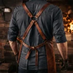Blacksmith Guardian Crazy Horse Leather Apron - Backside