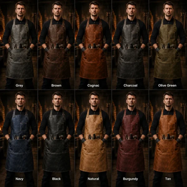 Iron Shield Blacksmith Work Leather Apron - All Colors