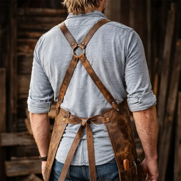 Heat Forge Blacksmith Leather Apron - Back Side