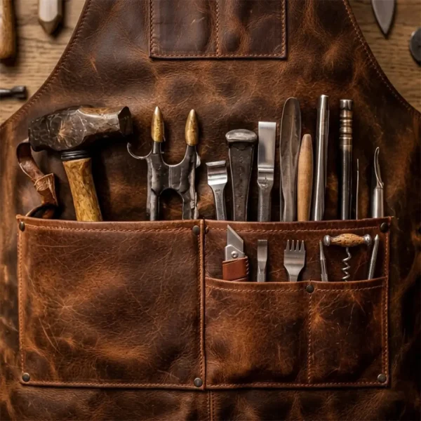 Heat Forge Blacksmith Leather Apron - Zoom View