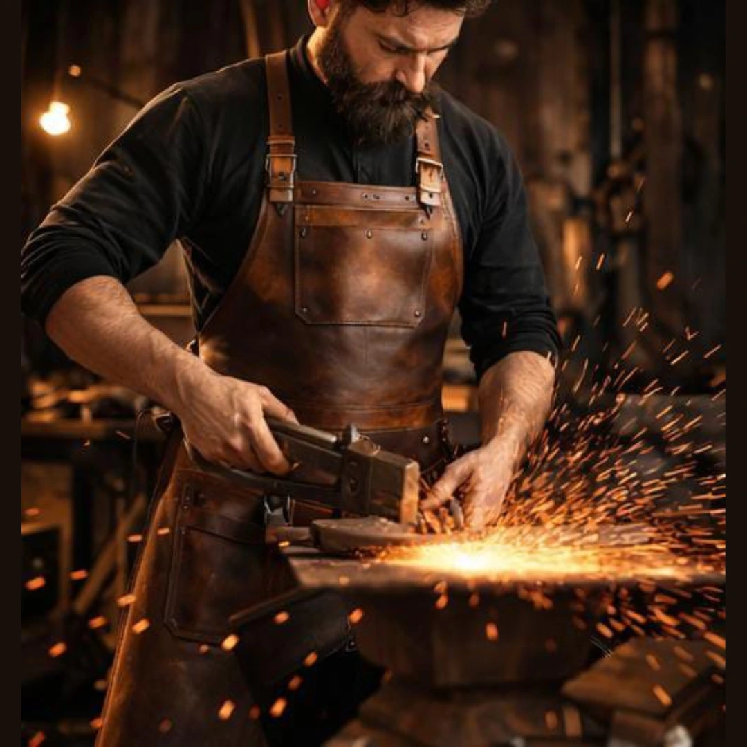 Heavy-Duty-Legacy-Edition-Blacksmith-Protective-Apron-1 Legacy Edition Blacksmith Protective Leather Apron