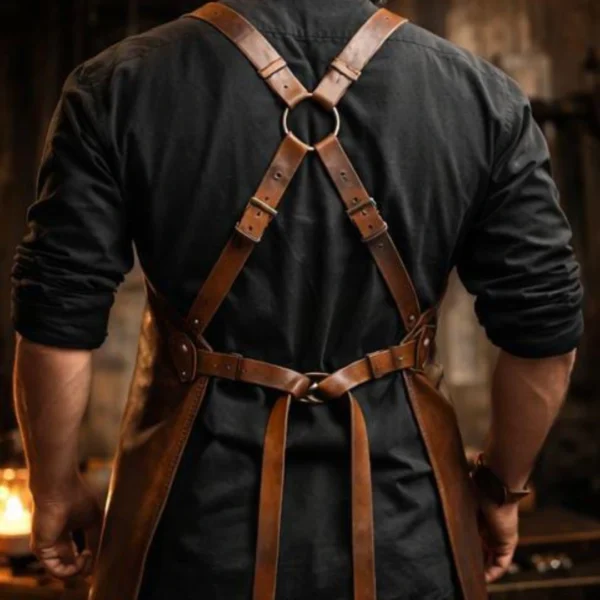 Legacy Edition Blacksmith Protective Leather Apron - Backside