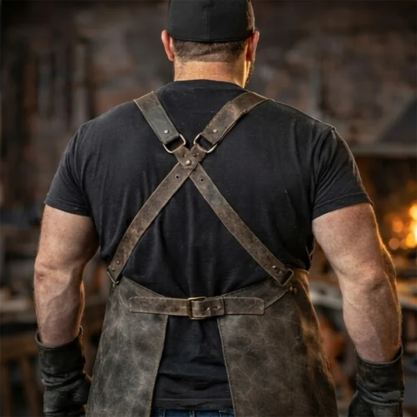 Iron Shield Blacksmith Protective Work Apron - Back Straps