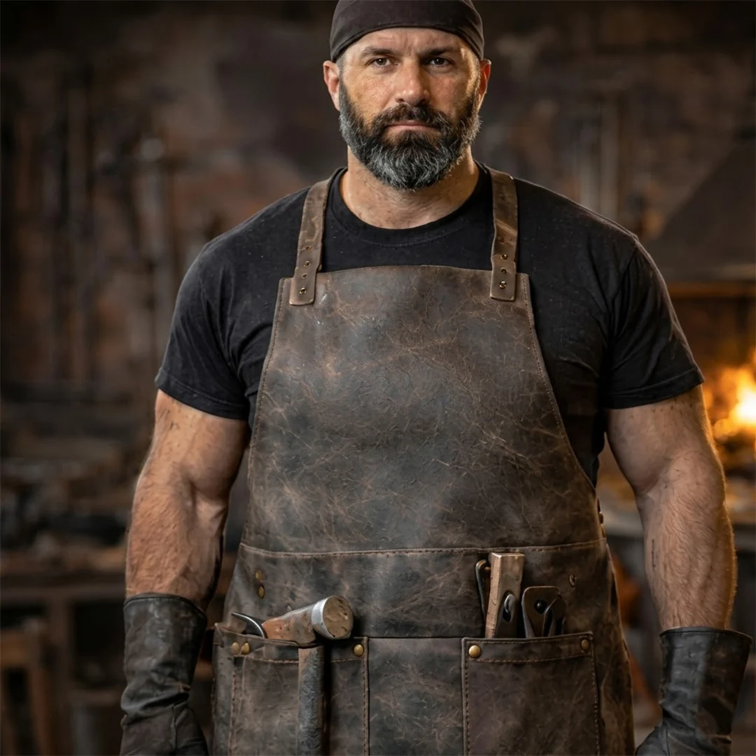 Iron-Shield-Blacksmith-Apron-Heavy-Duty-Protective-Work Iron Shield Blacksmith Protective Work Apron