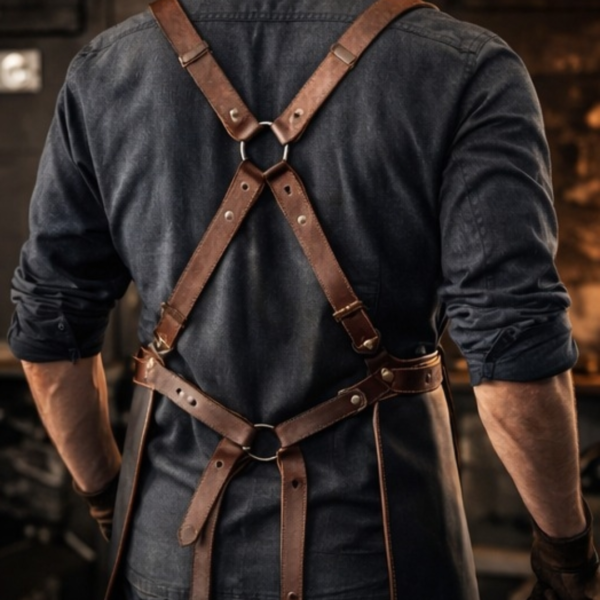 Ironclad Forge Crazy Horse Leather Blacksmith Apron - Backside