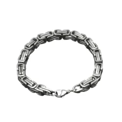 Silver Byzantine Link Chain Bracelet