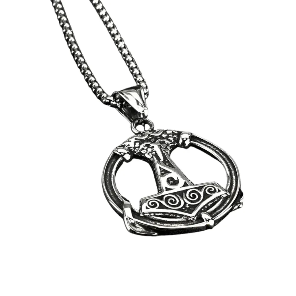 Viking Thor Hammer Mjolnir Pendant Necklace Stainless Steeel Viking Thor Hammer Mjolnir Pendant Necklace
