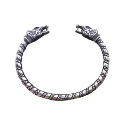 Viking Wolf 2 Arm Ring Odin Cuff Bracelet – Stainless Steel