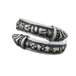 Vintage Dragon Head Elder Futhark Rune Ring