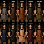 Work Gear Black Blacksmith Leather Apron - All Color Variations