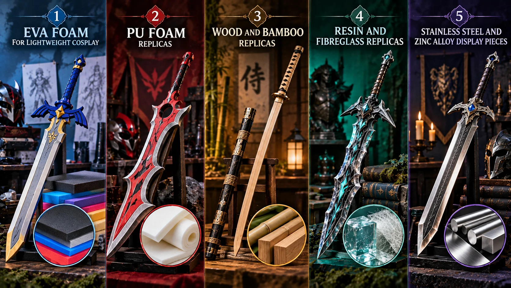 Materials Are Used to Make Video Game Sword Replicas