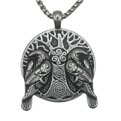 Odin Ravens Norse Viking Necklace Tree Design