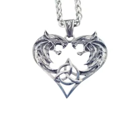 Viking Wolf Heart Geri Freki Stainless Steel Pendant