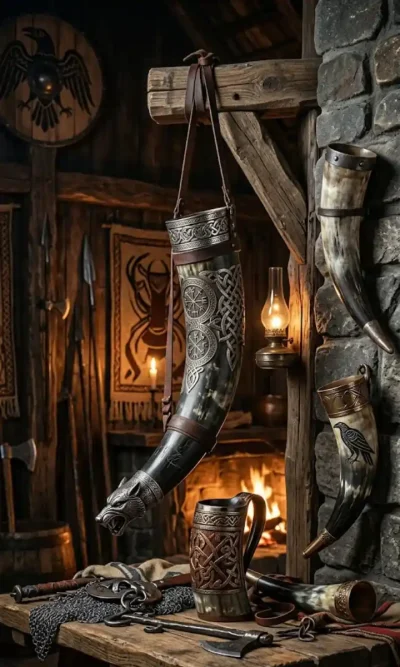 Viking Horns in the Medieval Room